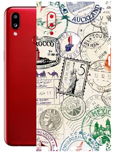 Image of AtOdds - Full Body Back Screen Guard Protector Film - Lamination Wrap Skin Sticker Compatible with Samsung Galaxy A10s | Scratchproof Matte Finish (Stamps)