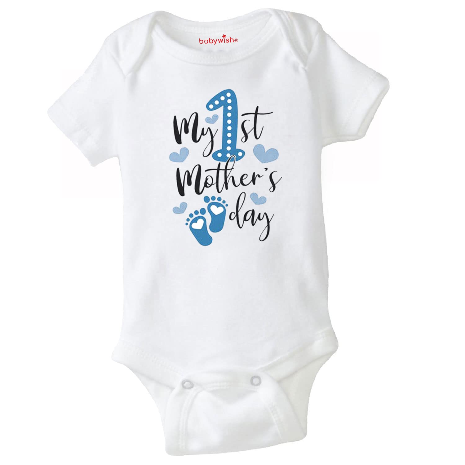 baby wish Mothers day Baby Unisex Bodysuits Newborn Romper Half Sleeve Envelope Neck Cute Outfit My 1st Mother's Day