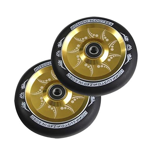 DUNRU Roue Trotinette Freestyle Roues de Scooter 1 pièces de Rechange de Scooters d'alliage de 110 mm avec des roulements for Poussoir/Coup de Pied/Scooter Sculptant 2pcs / Set Roue De Trottinette