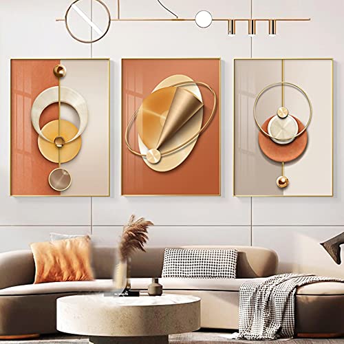 Toile de luxe peinture abstraite triptyque geant 70x100cm pour deco interieure de prestige