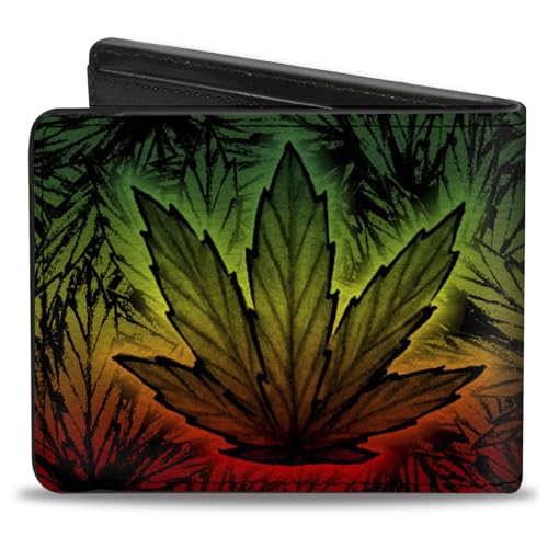Buckle-Down Men's Bifold Wallet Weed, Multicolor, 4.0" x 3.5"2