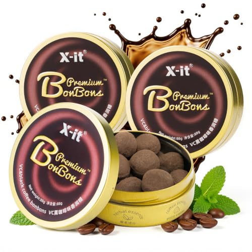 X-it VC Black Coffee Mints(88g) - Rich in Vitamin C, Energy Boosting - Perfect for Office, Road Trips, Workouts | Gluten-free, Aspartame free, 3-Tin. - image 1