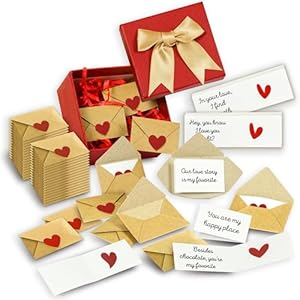 60 Love Notes For Him Her – Anniversary Card Long Distance Relationship Gifts For Boyfriend Girlfriend, Cute Couple Gifts For Valentines, Birthday, Mini Envelope Lunch Notes For Husband Wife