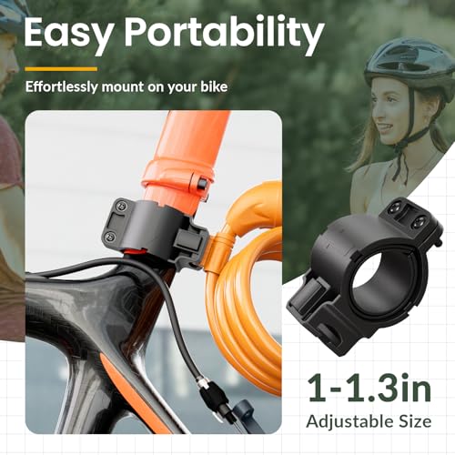 Image of Titanker Bike Lock, Bicycle Lock 4 Feet Cable Lock 1 /2 Inch Resettable Bike Lock Combination with Mounting Bracket, Bike Accessories for Bicycle, Electric Scooter, Motorcycle