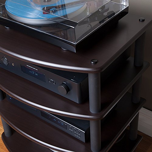 Pangea Audio Vulcan Four Shelf Audio Rack, Media Stand, And Components Cabinet 4 Shelf Black #TOP3