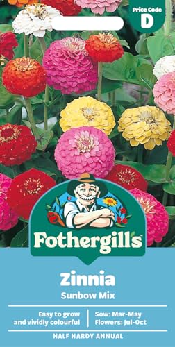 Fothergills Zinnia Sunbow Mixed Flower Seeds 125 Seeds Sow: Mar-May