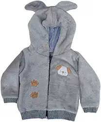 Casaco Infantil Com Gorro Em Plush Para Bebê Menina Com Zíper E Bordado Quentinho E Confortável