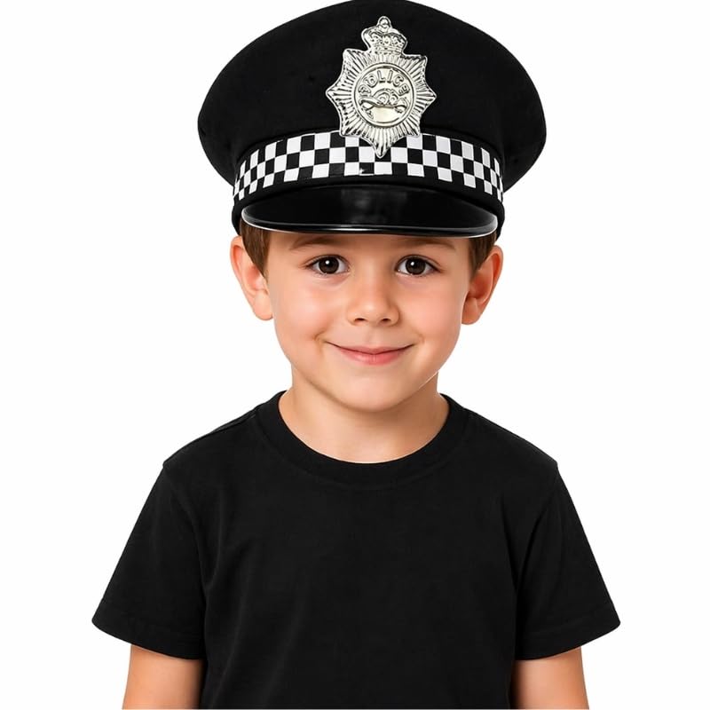 FNA FASHIONS Childrens Policeman Hat Kids Police Officer Costume Accessory for Halloween Fancy Dress and Role Play