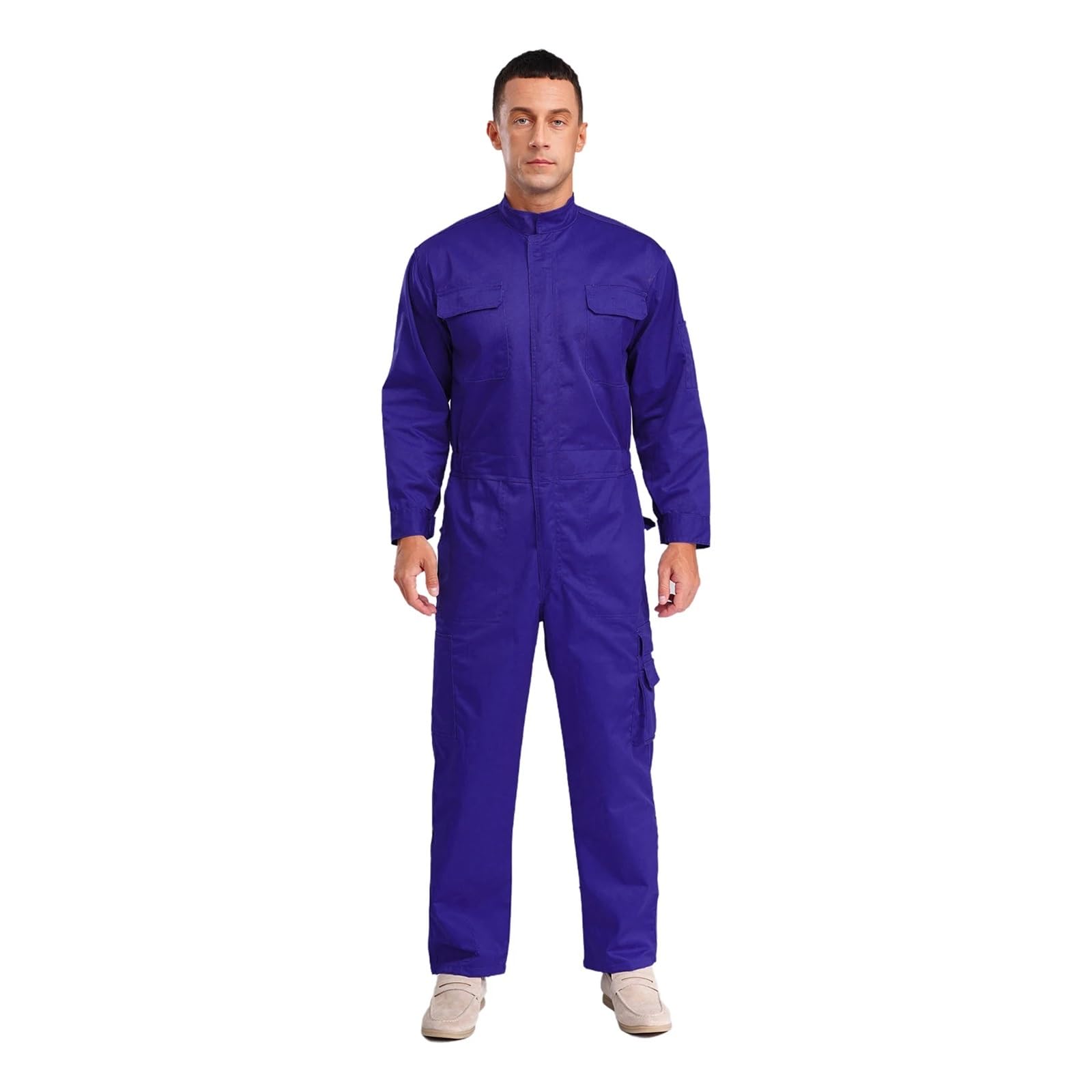 Tuta da Lavoro Resistente all'Usura da Uomo, Tuta da Lavoro for fabbriche Alimentari, Abbigliamento da Lavoro, Uniforme da Lavoro for Meccanici, Officina di Riparazione(Orange,XXL)