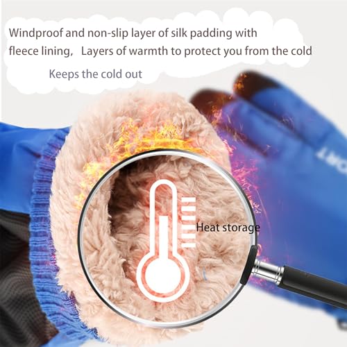 Image of UTOWO Kids Winter Cold Weather Ski Gloves Boy-Girl Warm Windproof Snow Gloves for Snowboarding Sledding Cycling Toddler 3-6T