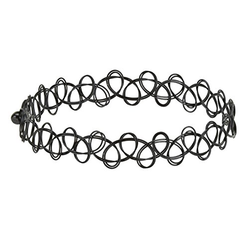 eLander Halsketten-Set, Halskette + Armband + Ring, Tattoo-Halsband für Mädchen, Henna Vintage, Kettenhals, Boho-Stil, 80er 90er Jahre