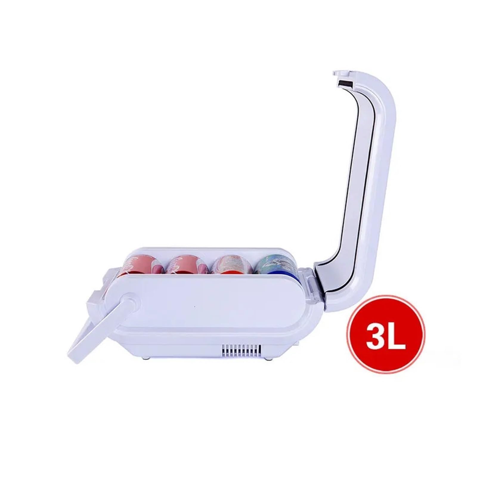 Refrigerador for Auto de 3L, 12V, Mini refrigerador for Auto, refrigerador pequeño, Blanco, Capacidad for 4 Bebidas congeladas.