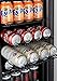 Beverage Refrigerator, Phiestina15 inch 96 Cans Built-in or Freestanding Beverage Cooler Mini Fridge with Auto Defrost,Glass Door & 6 Removable Shelves for Home Bar Office