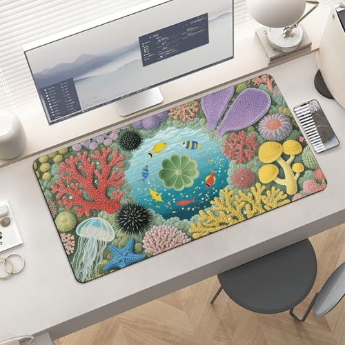 Coral Reef Desk Mat Fashion Large Mouse Mat Non-Slip Rubber miniatura 6
