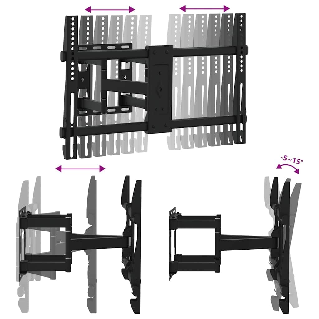 Supporto da parete TV 37-80 pollici VESA 600x400 mm Max 40 kg Inclinabile Orientabile Estensibile Girevole Altezza Regolabile per Soggiorno Ufficio Gaming Angolo