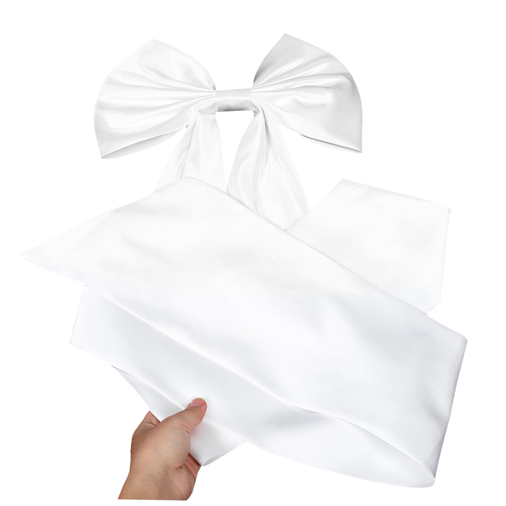 PACKOVE Braut Schleier Weißer Satinband Schleppenschleife mit Schleifenverzierung für Hochzeitskleider und Abendkleider Elegantes Brautaccessoire