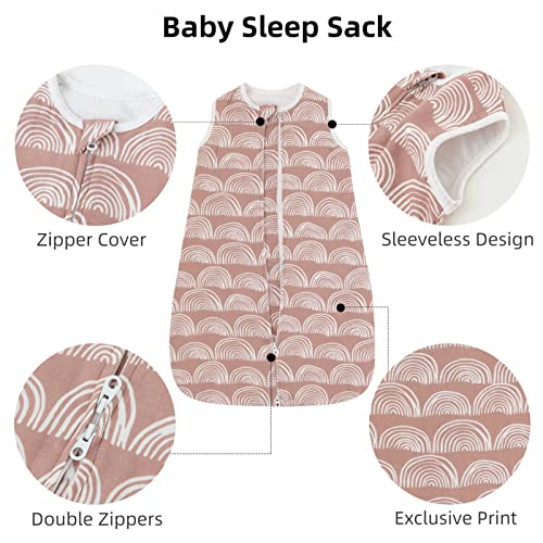 Lifetree Baby Sleep Sack, Sleeveless Wearable Blanket Baby With 2-Way Zipper, Rainbow Muslin Sleeping Bag For Infants Newborn 0-6 Months, Bamboo Cotton #TOP6