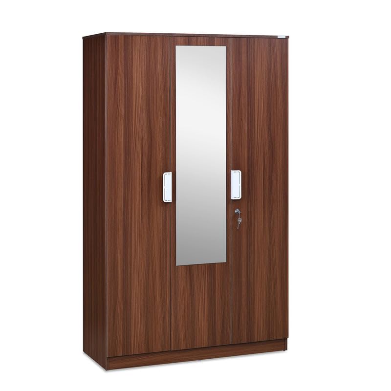 Nilkamal Store Nilkamal Joyce 3 Door Wooden Wardrobe with Mirror, - Image 3