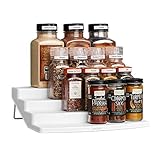 YouCopia SpiceSteps 4-Tier Cabinet Spice Rack Organizer, White, 24-Bottles