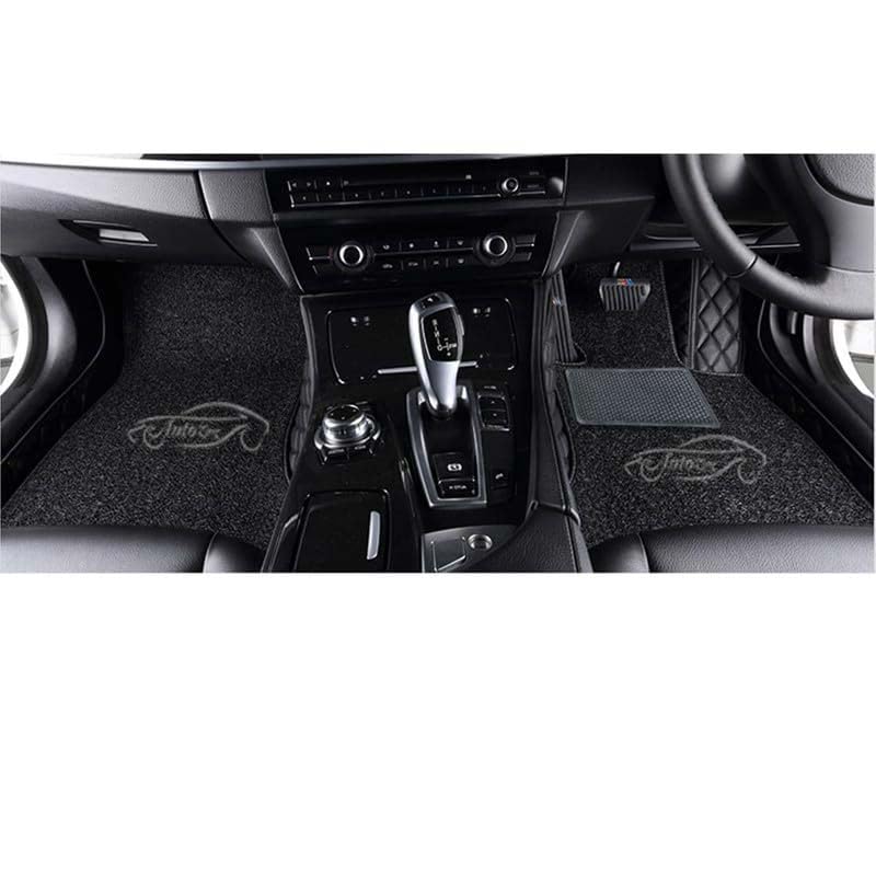 Image of Superior 7D Car Floor Mat Set for Tata Sierra, Luxury Leather + Curly Foot Mats, 7-Layer Protection, Waterproof & Anti-Skid, Full Black
