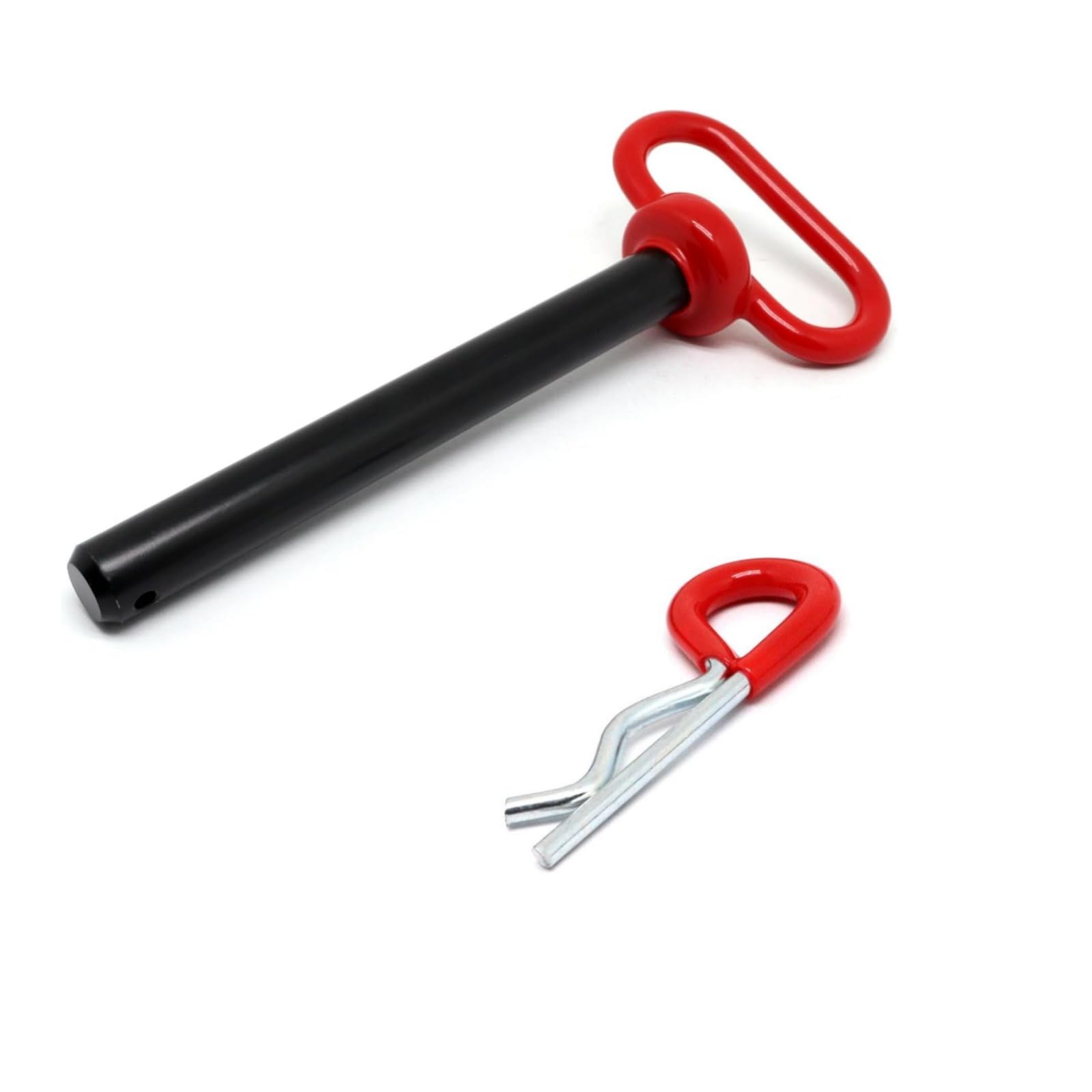 Perno di traino da 5/8 x 5-3/4", 2 perni di traino per rimorchio, perno e clip per gancio di traino per trattore, maniglia rossa, perno per cancello del rimorchio, perni per trattore per