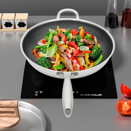 Wok con revestimiento antiadherente y tapa, 13 pulgadas miniatura 3