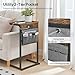 HOOBRO C Shaped End Table with Charging Station, 28