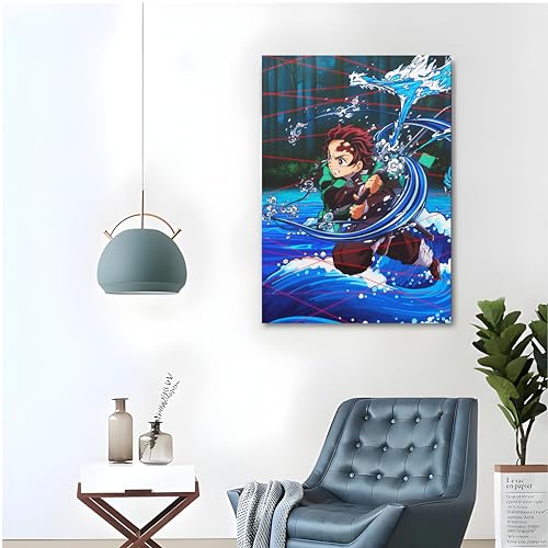 Image of ANIME CREATION | Tanjiro Kamado Poster | Water Breathing Tanjiro | Demon Slayer Anime Poster | Home Wall Art Decor Poster | Premium 350GSM Matte Finish Paper (A4 (29.7 x 21cm), Tanjiro Kamado)