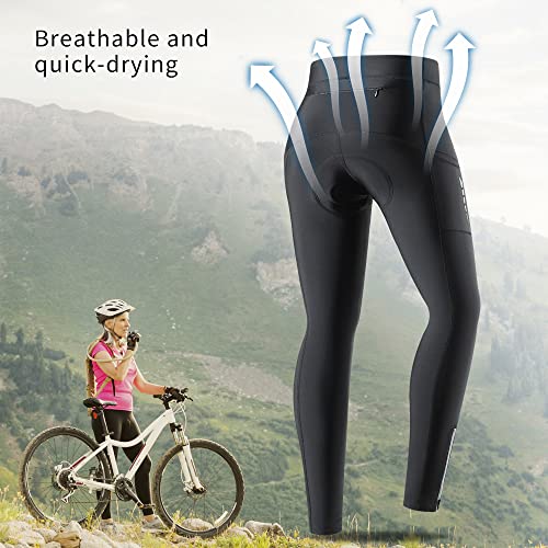 Calças de Ciclismo,Lianai Calça de ciclismo feminina com bolso respirável acolchoada em gel para cic