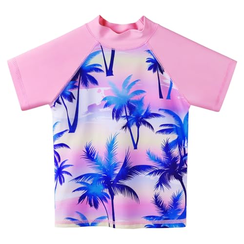 Image of Girls Two Piece Swimsuit Floral UPF 50+ Rash Guard Set Kids Beach Swimwear