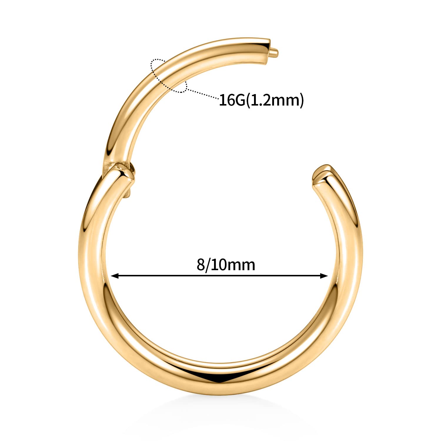 hengkaixuan Triple Double Nose Hoop Ring Sleeper Hoop Earring Helix Rook Conch Cartilage Daith Tragus Earrings Septum Ring Lobe Nose Piercing Jewellery for Women — view 2