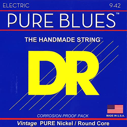 DR String PHR-9 Pure Blues Jeu de cordes pour guitare electrique - Les Beatles, Paul McCartney, John Lennon, RIngo Starr, George Harrison DR String PHR-9 Pure Blues Jeu de cordes pour guitare electrique