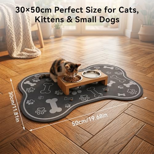 Dog Feeding Mat – Super Absorbent Quick Dry Non-Slip Pet Placemat for Food & Water – Cute Bone Shape, Easy Clean Muddy Paw Mat for Kitchen, Large Dogs & Puppies - Image 5