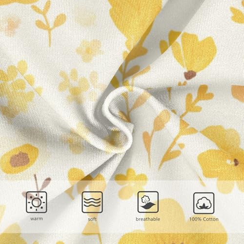 KLL Flower Pink Yellow Boys Toddler Cotton Boxer Briefs Breathable Undies3