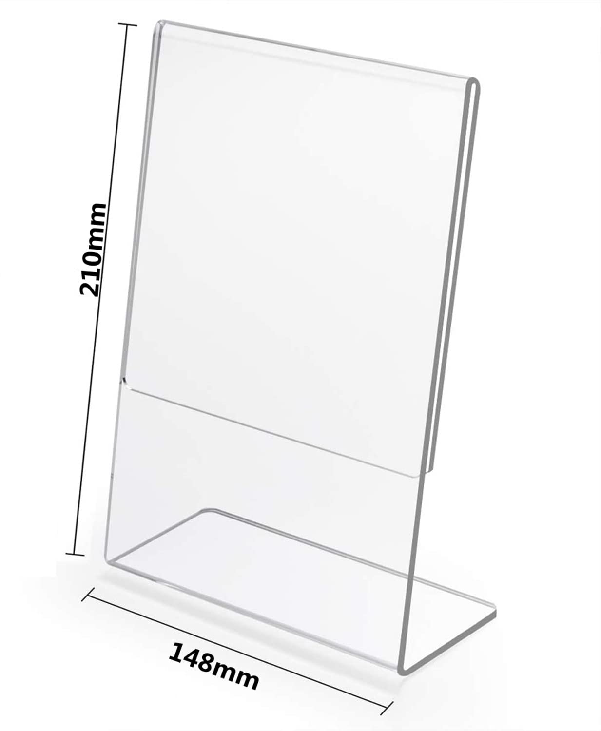 Voarge Uchwyt na znaki akrylowe, A5 w kształcie litery L Przezroczysty akrylowy uchwyt na plakat, do restauracji, sklepu, hotelu, biura, wystawy, dokumentów, plakatu (3 sztuki)