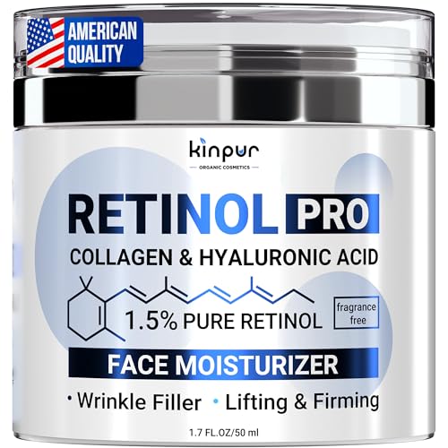 Retinol Face Cream – Anti-Aging Moisturizer w/ 1.5% Encapsulated Retinol, Natural Extracts, Premium Collagen & Hyaluronic, Panthenol – Firming & Hydrating Skincare for Dryness and Wrinkles 1.7fl oz