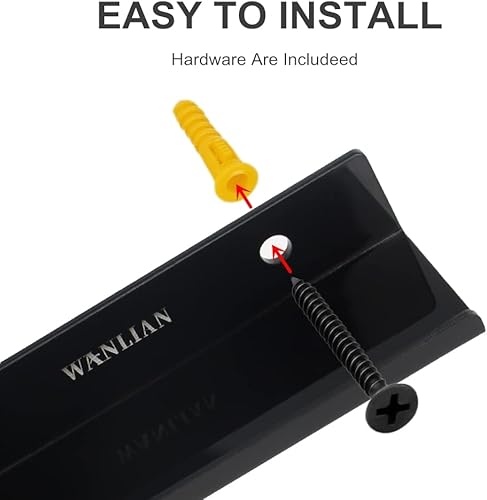 Miniatura 5 de WANLIAN Estante de pared para discos de vinilo, paquete de 12 soportes para discos de vinilo acrílico, soporte de exhibición para álbumes LP (negro)