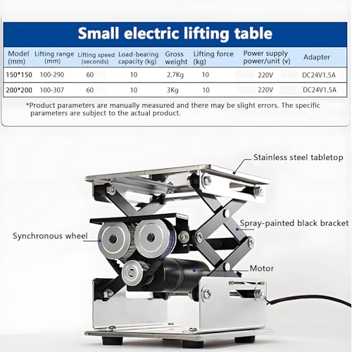 Piattaforma di sollevamento elettrica telecomandata, capacità 10 kg, sollevamento veloce anni '60, ideale per laboratori scientifici e attrezzature, soluzione di sollevamento efficiente per