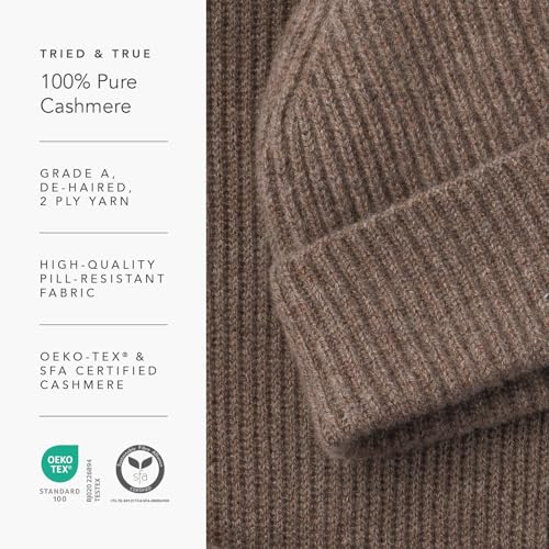 Image of Fishers Finery Men's 100% Pure Cashmere Ribbed Cuffed Hat; Ultra Plush