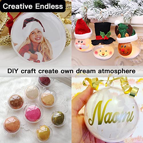 Jishi 10Pk Clear Plastic Fillable Ornaments For Crafts 80Mm Christmas Ornaments Balls, Clear Acrylic Diy Ornaments Christmas Tree Decorations thumb #5