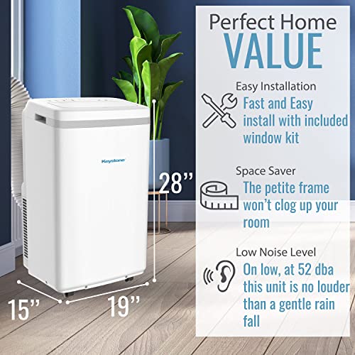 Keystone 13,000 Btu Portable Air Conditioner And Heater With Smart Remote Control & Dehumidifier Function, Quiet Compact Portable Ac & Heater Combo For Living Room & Small Rooms Up To 450 Sq. Ft #TOP3