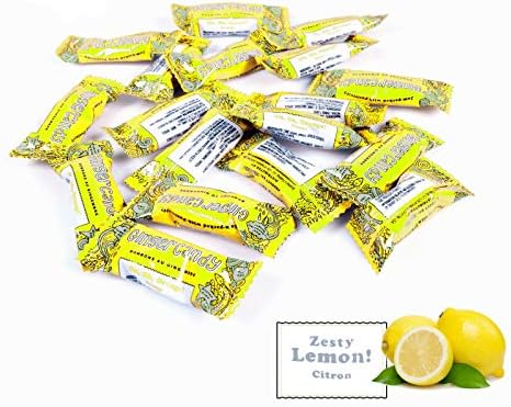 Gem Gem Ginger Candy Chewy Ginger Chews (Lemon, 1 Pound Bulk Pack)