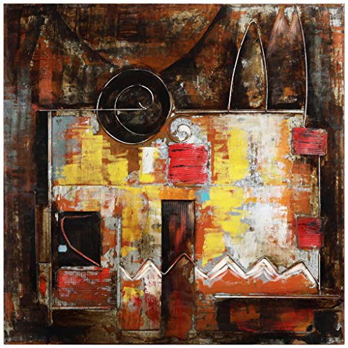 Empire Art Direct "Abstraction 1" Mixed Media Hand Painted Iron Wall Sculpture by Primo