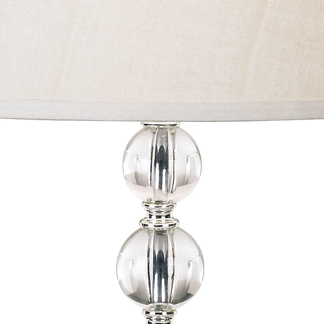 TOP оƒƒERS Herminie Modern Glam Luxury Accent Table Lamps 22.5 High Set of 2 Art Decor Clear Acrylic Ball Off White Drum Shade for Living Room Bedroom House Bedside Nightstand Home - 360 Lighting