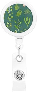 Flowers and Plants Retractable Badge Holder is Durable Sturdy Comes with A Lanyard for Office Hospital Staff Wearing