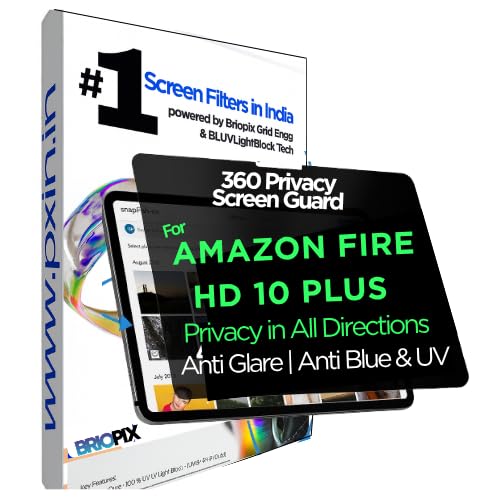 Image of Pxin Tablet Privacy Guard compatible with Amazon Fire HD 10 plus | Privacy screen protector | Anti Glare | Anti Spy Screen | Reduces blue light | 360 degree Privacy Screen | Eye Protection