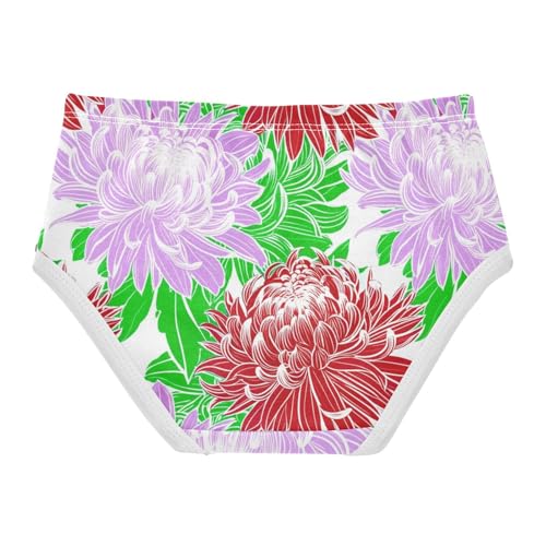 Joisal Purple Chrysanthemum Flowers Toddlers Underwear Floral 2t Cotton Little Girl Panties Fun Print Undies Kids Briefs2