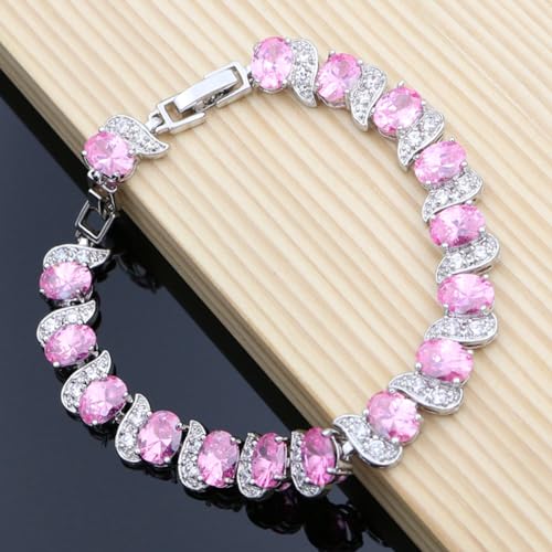 Image of LMXXVJ Fashion Tennis Bracelet Created Emerald White Gold Plated Charm Bracelet Gifts Jewelry for Women