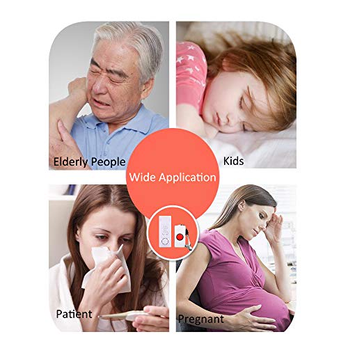 FUNRUI Home Safety Patient Alert Alarm System Wireless Alarm Emergency Call Button Elderly Monitor Caregiver Personal Pager for Elderly Kids, 2 in 1