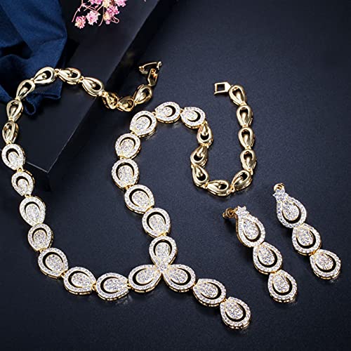 Juegos de joyas para mujer con bisutería nupcial de fiesta y boda elegante